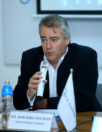British Ambassador to Kyrgyzstan H.E. Robin Ord-Smith gave a talk